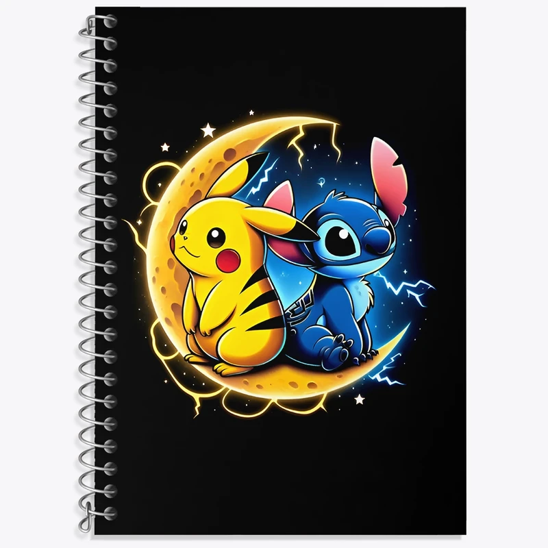 دفتر لغت 50 برگ خندالو طرح استیچ و پوکمون کد N6706