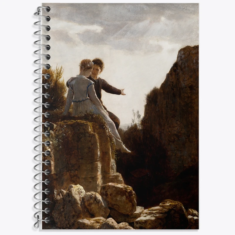 دفتر لغت 50 برگ خندالو طرح نقاشی ماه عسل اثر آرنولد بوکلین کد F12384