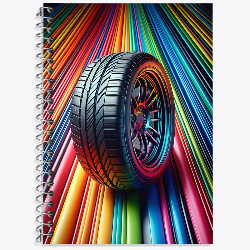 دفتر لغت 50 برگ خندالو طرح لاستیک ماشین کد F4354