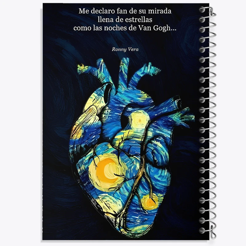 دفتر مشق 50 برگ خندالو طرح قلب ونسان ونگوگ کد F4532