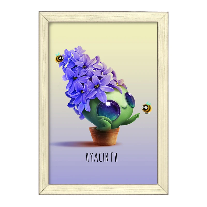 تابلو خندالو طرح گل سنبل کد F391