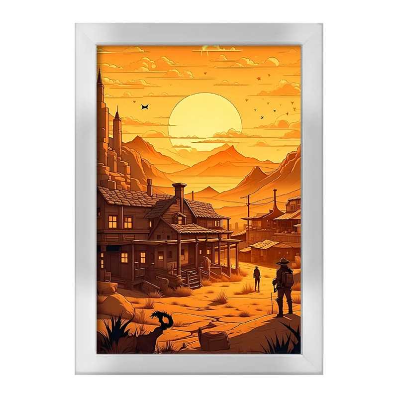 تابلو خندالو طرح منظره کویر کد F3698