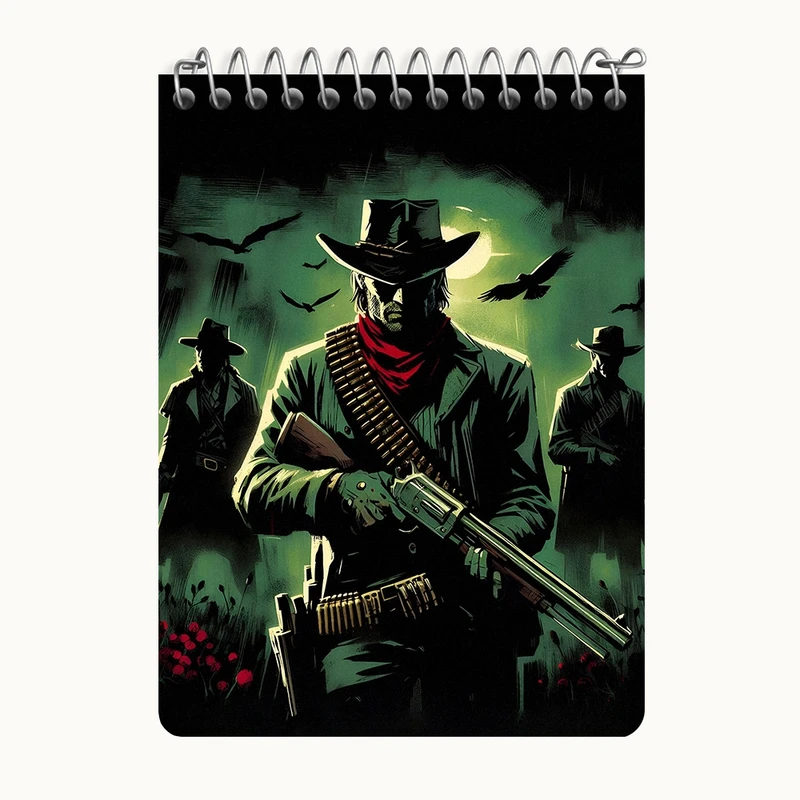 دفتر یادداشت 50 برگ خندالو طرح رد دد (Red Dead) کد N4971