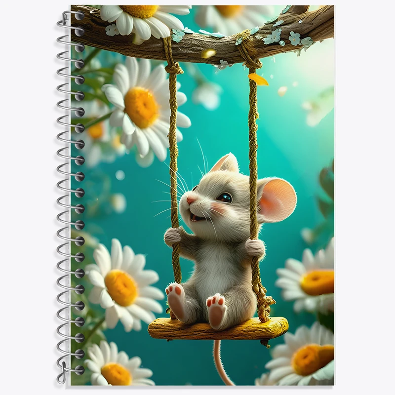 دفتر زبان دوخط 50 برگ خندالو طرح موش بامزه کد F12790