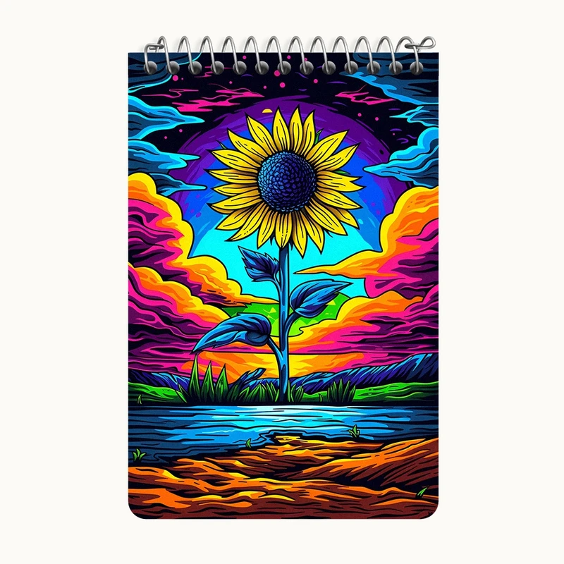 دفتر یادداشت 50 برگ خندالو طرح گل آفتابگردان کد F4248