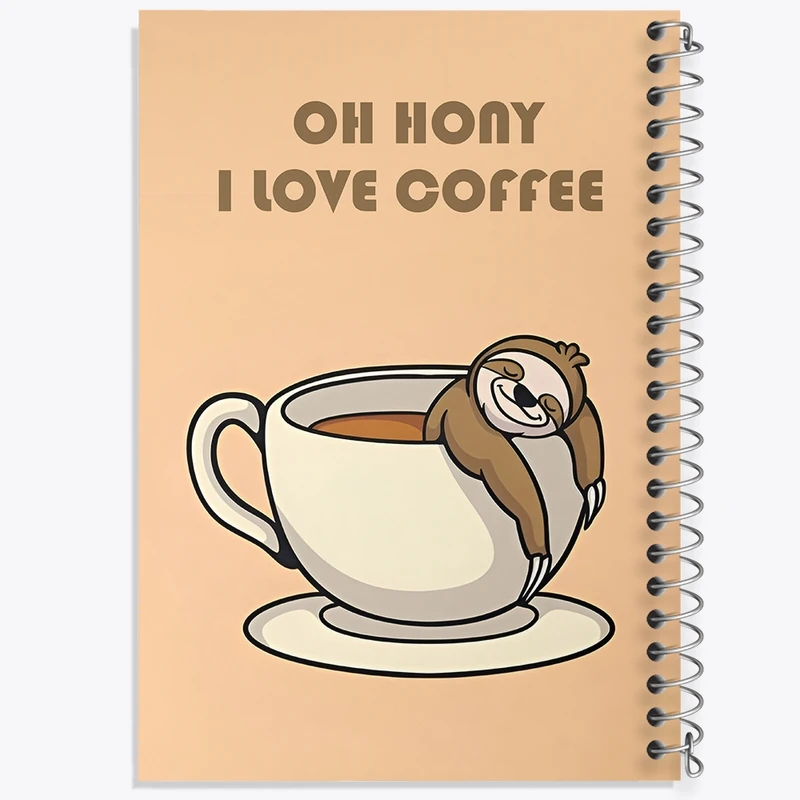 دفتر طراحی 50 برگ خندالو طرح Oh Hony I Love Coffe کد N4143