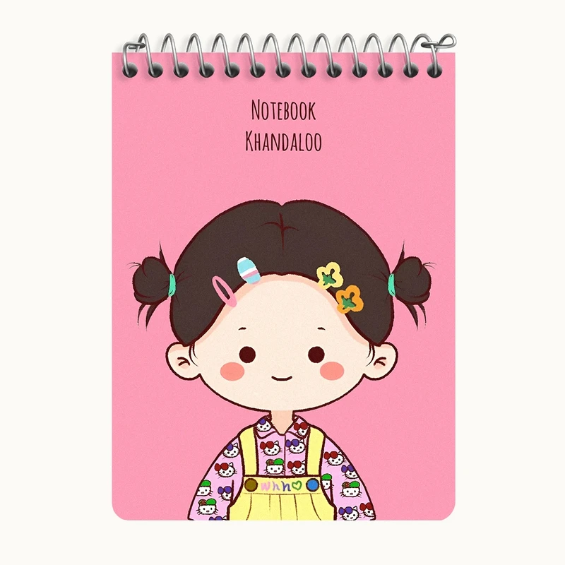 دفتر یادداشت 50 برگ خندالو طرح دخترانه کیوت کد N4160