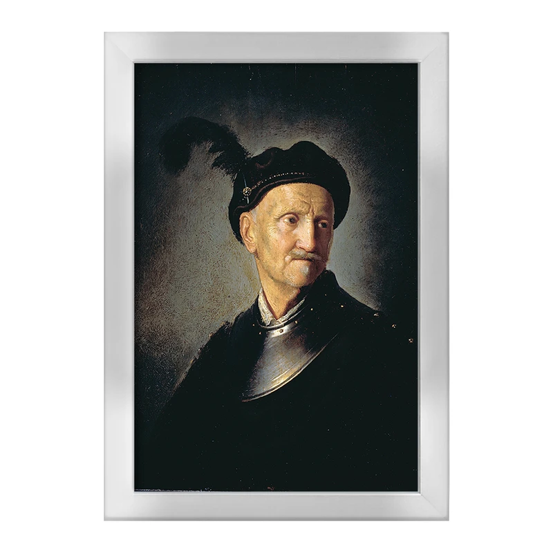 تابلو خندالو طرح نقاشی مرد زره پوش اثر رامبراند کد F12189