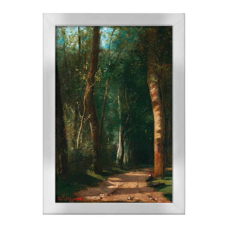 تابلو خندالو طرح نقاشی کوچه در یک جنگل اثر کامیل پیسارو کد F12340