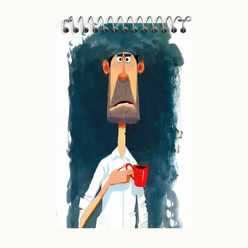 دفتر یادداشت 50 برگ خندالو طرح مرد متعجب کد F7335