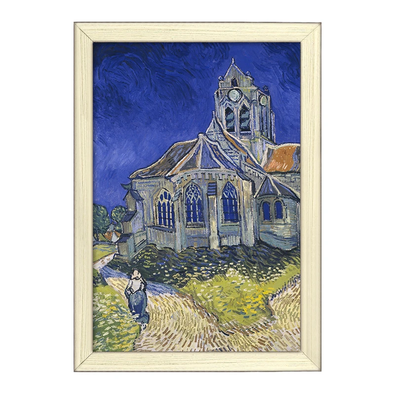 تابلو خندالو طرح نقاشی کلیسای Auvers-sur-Oise اثر ونسان ونگوگ کد F12419