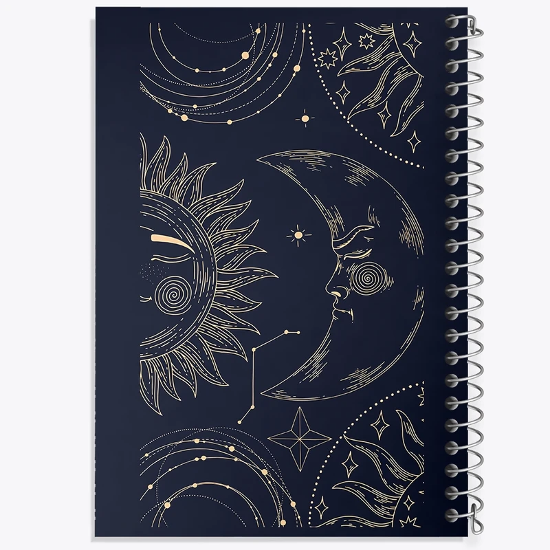 دفتر طراحی 50 برگ خندالو طرح ماه و خورشید کد N4475