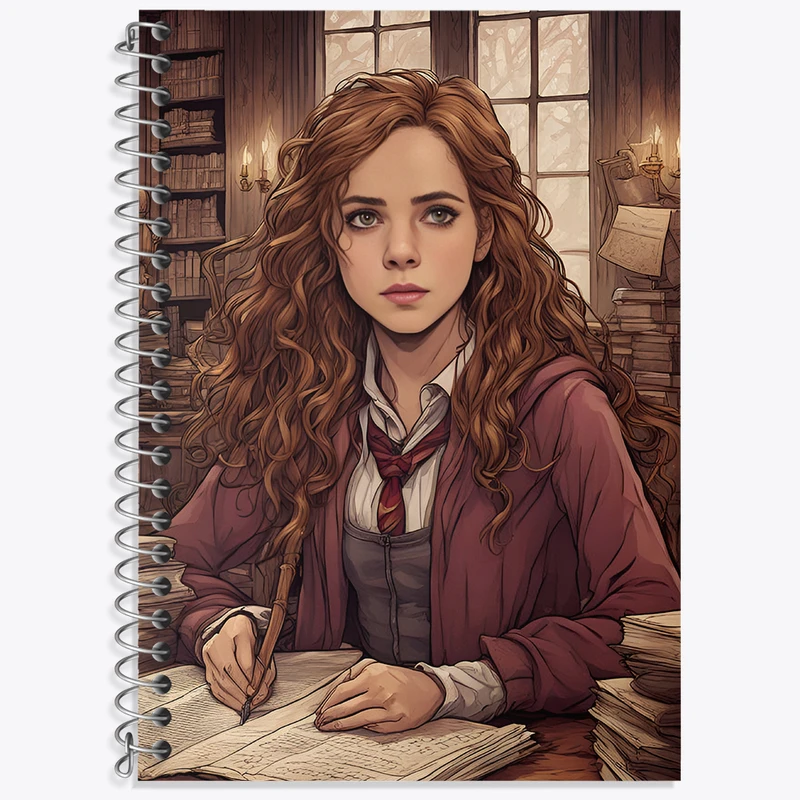دفتر زبان 50 برگ خندالو مدل دو خط طرح هرمیون گرنجر (Hermione Granger) کد N8028