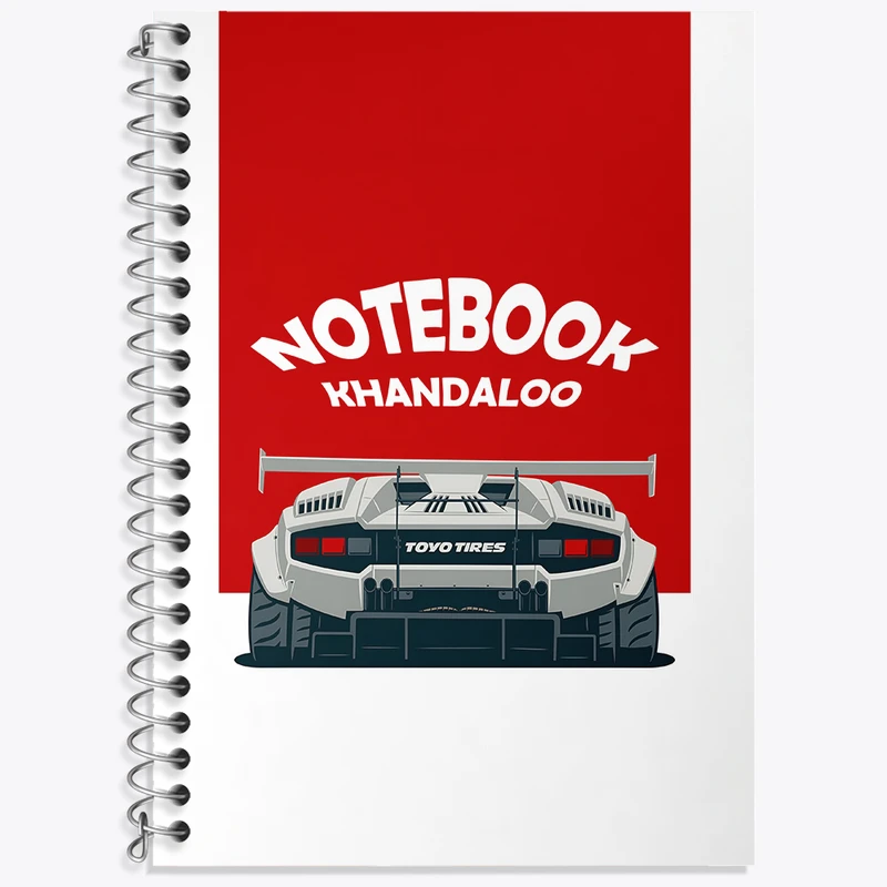 دفتر زبان 50 برگ خندالو مدل سه خط طرح لامبورگینی (Lamborghini) کد N7540