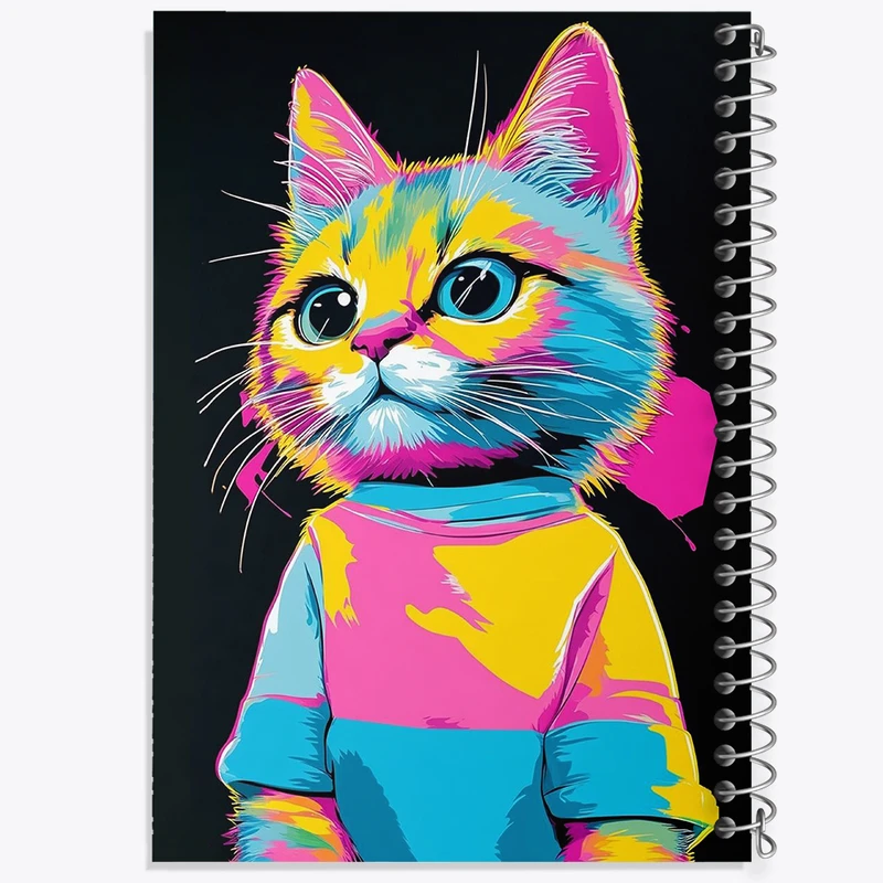 دفتر مشق 100 برگ خندالو طرح گربه بامزه کد F3143