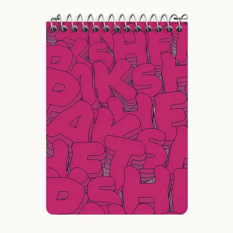 دفتر یادداشت 50 برگ خندالو طرح پترن حروف انگلیسی کد N6057