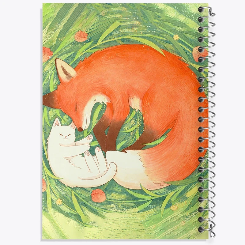 دفتر طراحی 50 برگ خندالو طرح روباه و گربه کد N1711