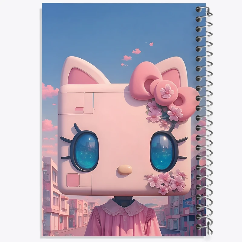 دفتر شطرنجی 50 برگ خندالو طرح هلو کیتی (Hello Kitty) کد F11486