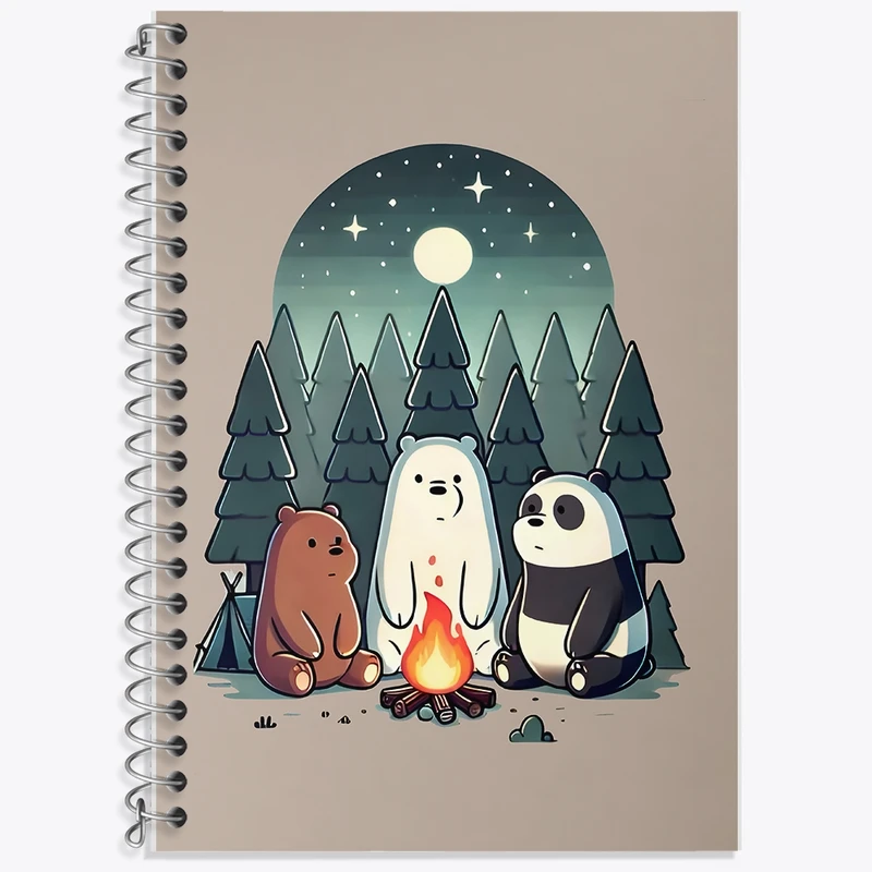 دفتر زبان 50 برگ خندالو مدل سه خط طرح سه خرس کله پوک کد F8964