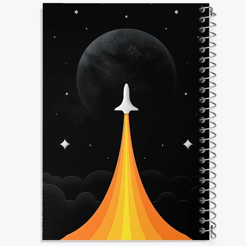 دفتر مشق 50 برگ خندالو طرح فضاپیما کد F3399