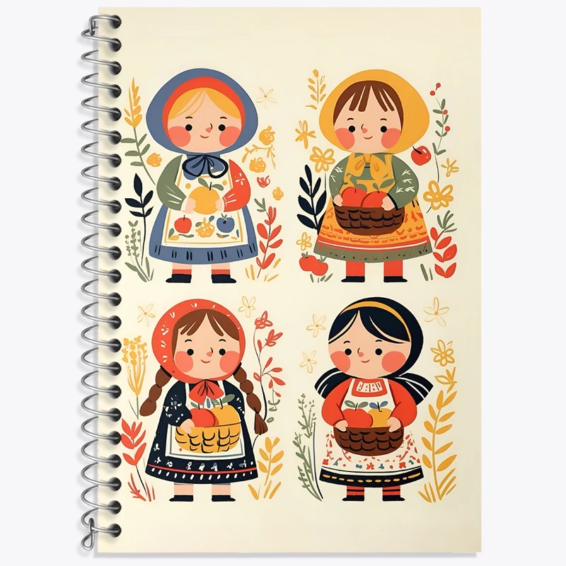 دفتر زبان 50 برگ خندالو مدل سه خط طرح دخترانه کد N7179