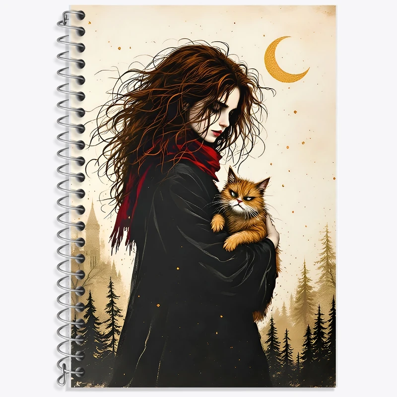 دفتر زبان 50 برگ خندالو مدل سه خط طرح هرماینی هری پاتر (Harry Potter) کد F9999