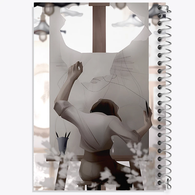 دفتر مشق 50 برگ خندالو طرح نقاش کد F14128