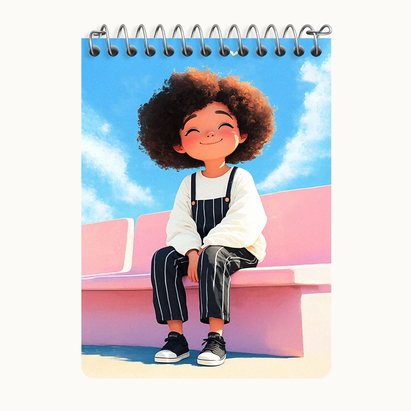 دفتر یادداشت 50 برگ خندالو طرح دخترانه کیوت کد N8382