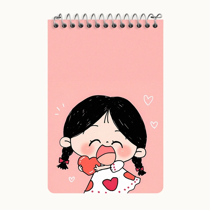 دفتر یادداشت 50 برگ خندالو طرح دخترانه کیوت کد F5819