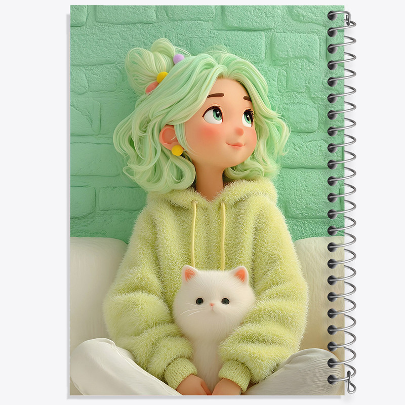 دفتر مشق 100 برگ خندالو طرح دخترانه فانتزی کد N9405