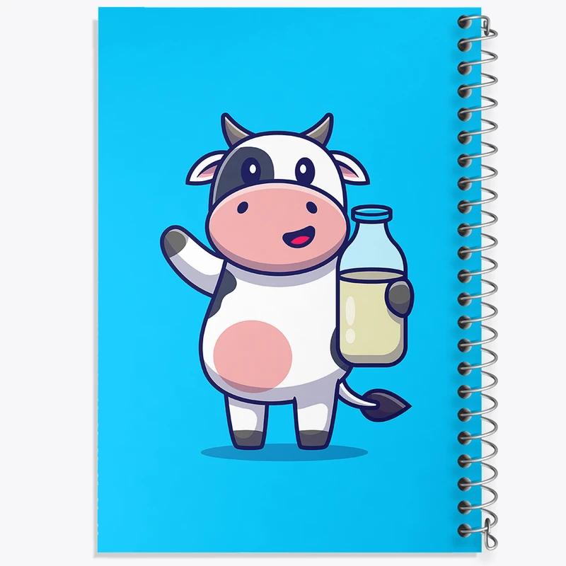 دفتر طراحی 50 برگ خندالو طرح گاو  کد 7025