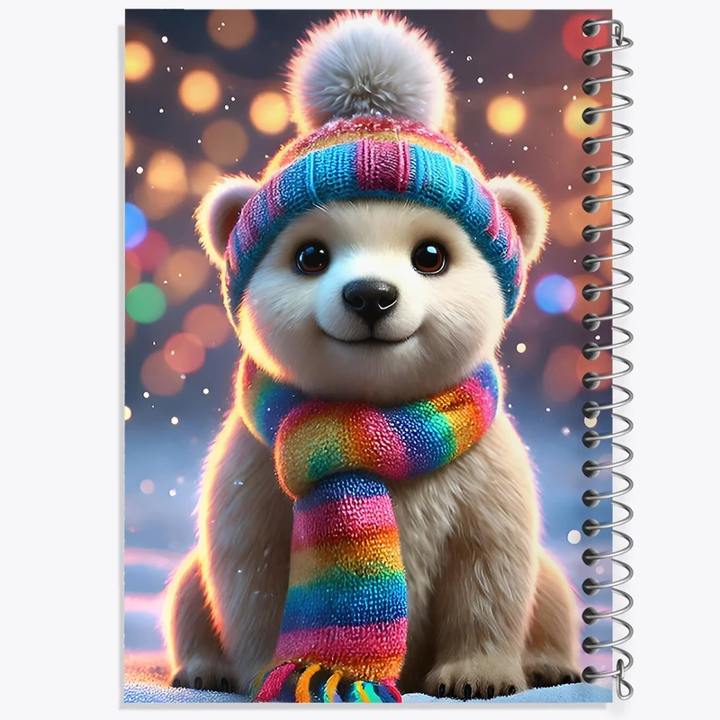 دفتر طراحی 50 برگ خندالو طرح خرس قطبی کیوت کد F9167