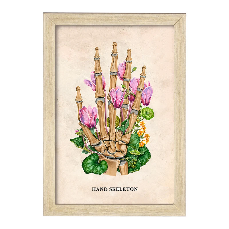 تابلو خندالو طرح اسکلت دست (Hand Skeleton) کد F14019