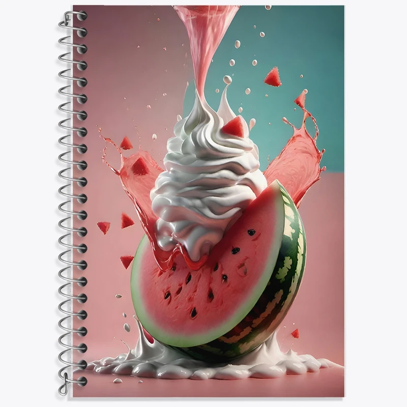 دفتر زبان 50 برگ خندالو مدل سه خط طرح بستنی و هندوانه کد F10575