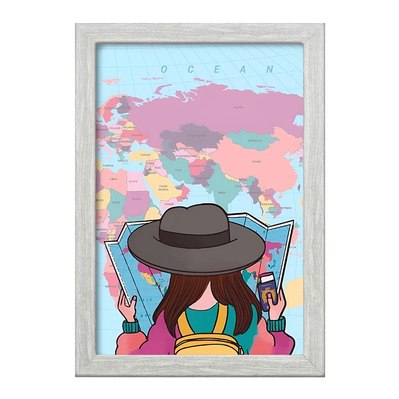 تابلو خندالو طرح دختر جهانگرد کد F5943