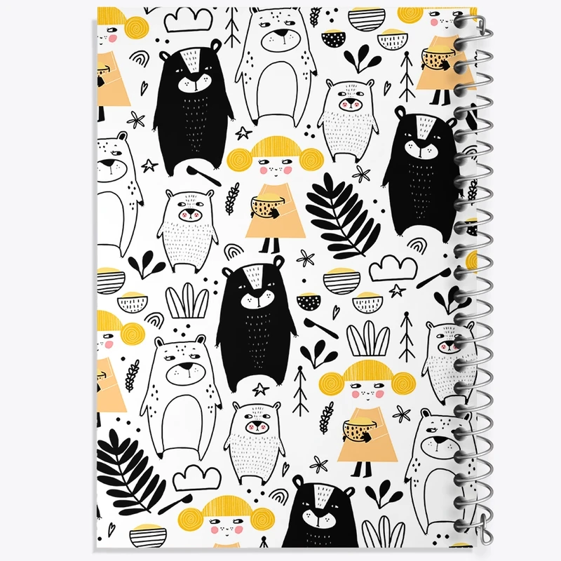 دفتر طراحی 50 برگ خندالو طرح خرس و دختر کد N726