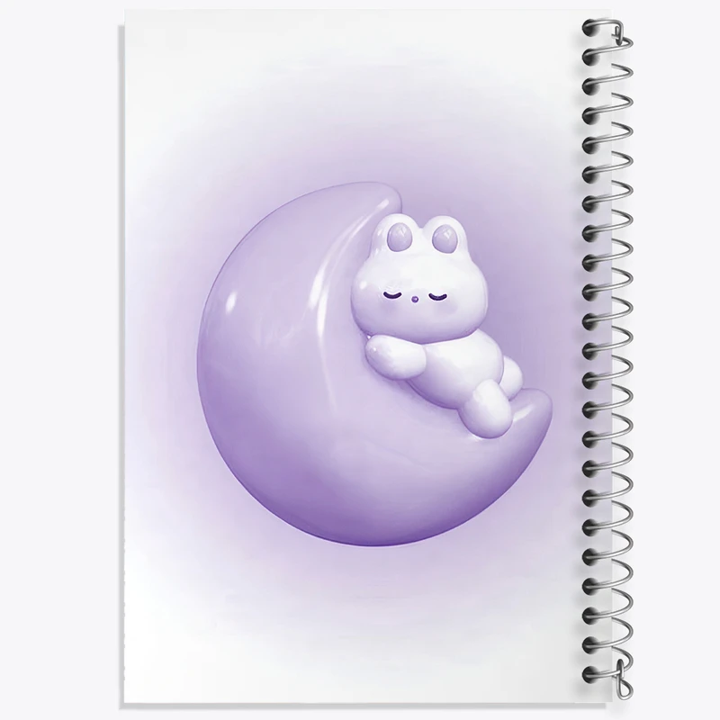 دفتر مشق 50 برگ خندالو طرح خرگوش و ماه کیوت کد F3728