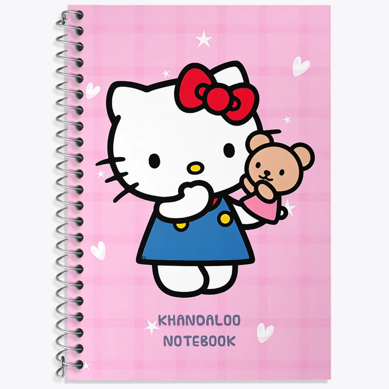 دفتر زبان دوخط 50 برگ خندالو طرح هلو کیتی (Hello Kitty) کد N9099