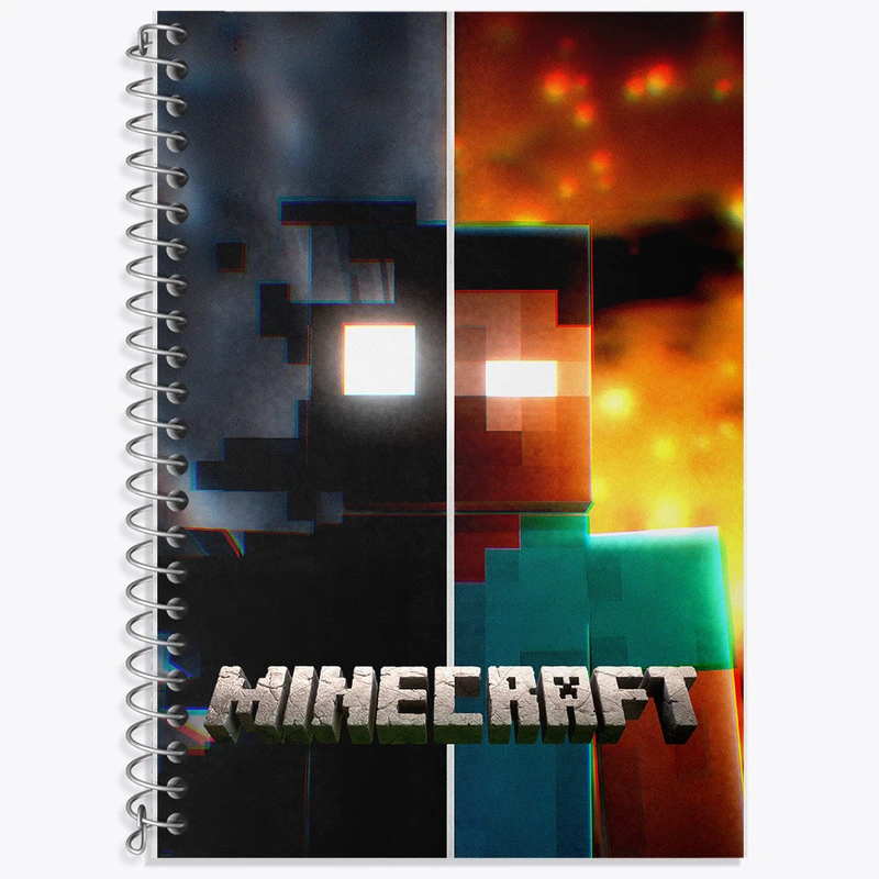 دفتر زبان 50 برگ خندالو مدل دو خط طرح ماینکرافت (Minecraft) کد F14066