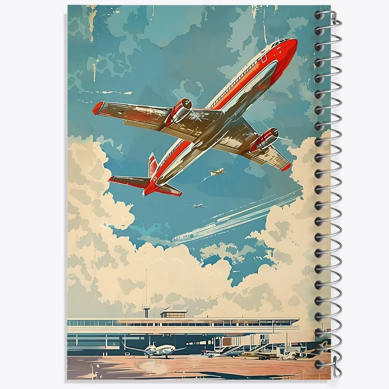 دفتر شطرنجی 50 برگ خندالو طرح هواپیما کد N7502