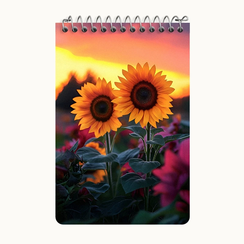 دفتر یادداشت 50 برگ خندالو طرح گل آفتابگردان کد F11848