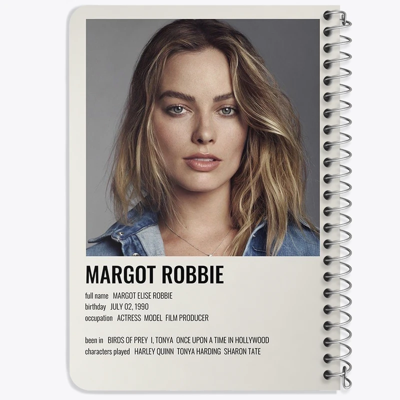 دفتر یادداشت 50 برگ خندالو طرح مارگو رابی (Margot Robbie) کد F13137