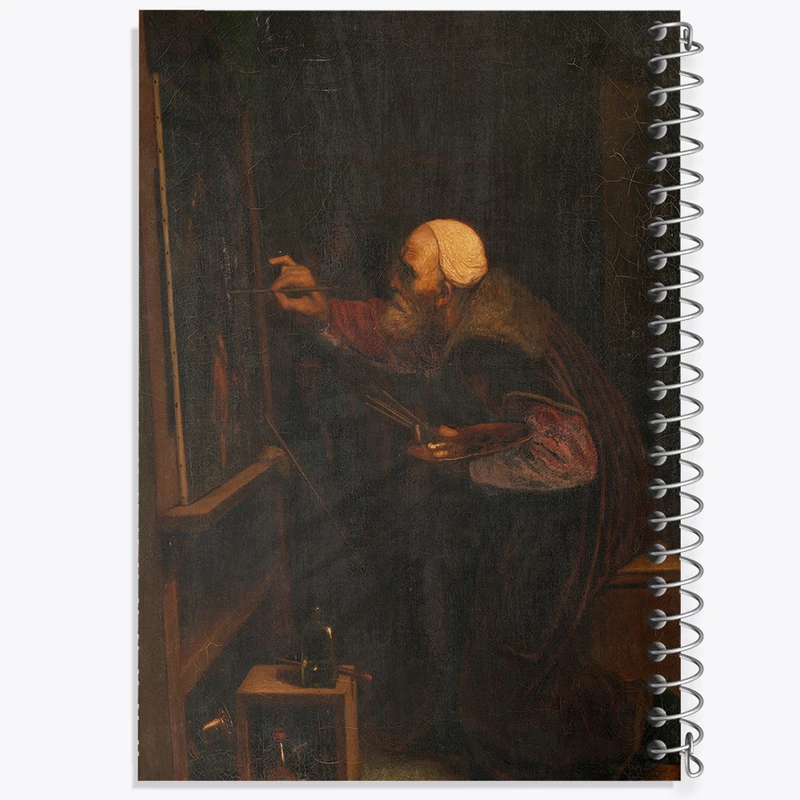 دفتر مشق 100 برگ خندالو طرح نقاشی هنرمندی در حال کپی کردن نقاشی اثر لوئیس برود کد F12237