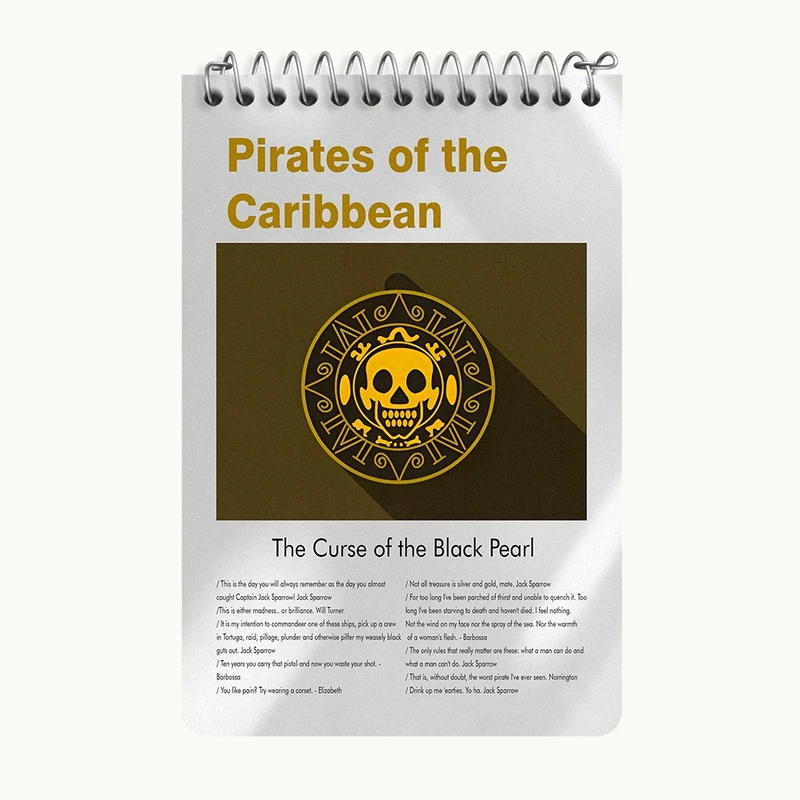 دفتر یادداشت 50 برگ خندالو طرح دزدان دریایی کارائیب (Pirates of the Caribbean) کد F13830