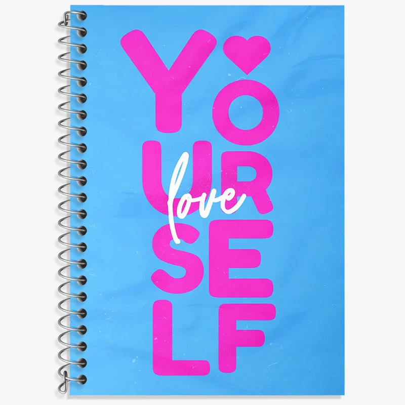 دفتر زبان دوخط 50 برگ خندالو طرح Love Your Self کد F4078