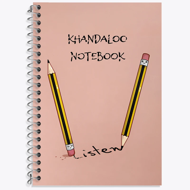 دفتر زبان 50 برگ خندالو مدل دو خط طرح مداد کد N8317