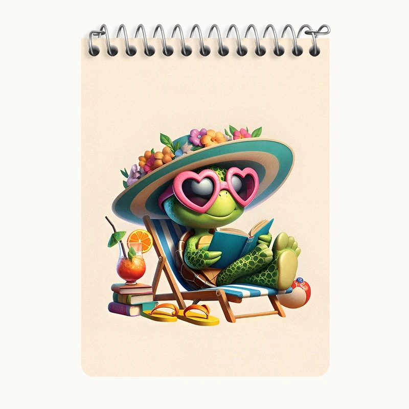 دفتر یادداشت 50 برگ خندالو طرح لاکپشت بامزه کد N6497