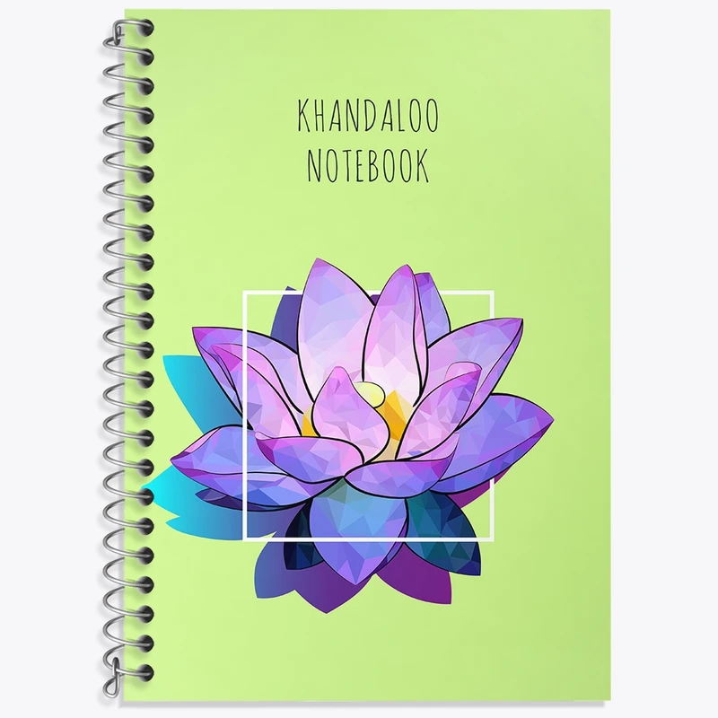 دفتر زبان 50 برگ خندالو مدل سه خط طرح نیلوفر آبی کد N8868