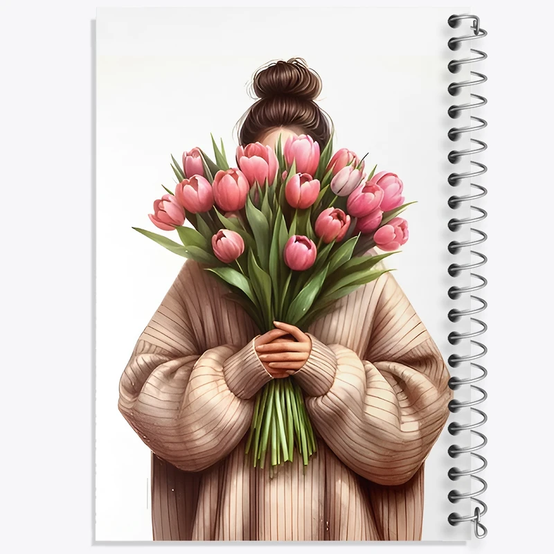 دفتر لیست خرید 50 برگ خندالو طرح دختر و دسته گل کد F12633