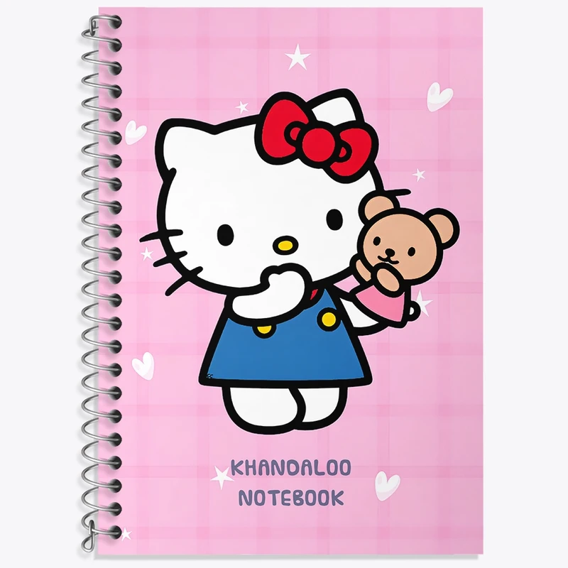 دفتر زبان 50 برگ خندالو مدل سه خط طرح هلو کیتی (Hello Kitty) کد N9099